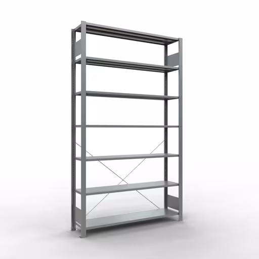 Figuur nr. 9 van het artikel basisplank, kantoorplank, insteeksysteem MULTIplus85, 2300 x 1300 x 300 mm, 7 planken, kruisschoor, verzinkt, zonder aanslaglijst uit de productgroep kantoorplanken van Schulte Lagertechnik