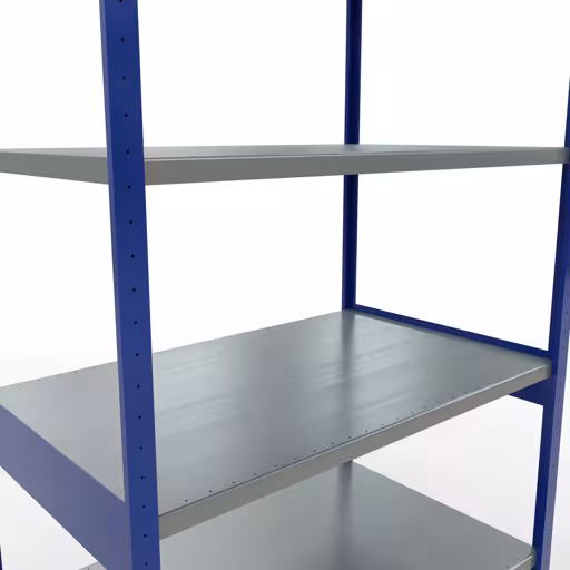 Basisplank, legplank, insteeksysteem MULTIplus250, 3000 x 1300 x 800 mm (HxBxD), 7 legborden, RAL 5010 gentiaanblauw/gegalvaniseerd van Schulte Lagertechnik uit de categorie insteeksystemen